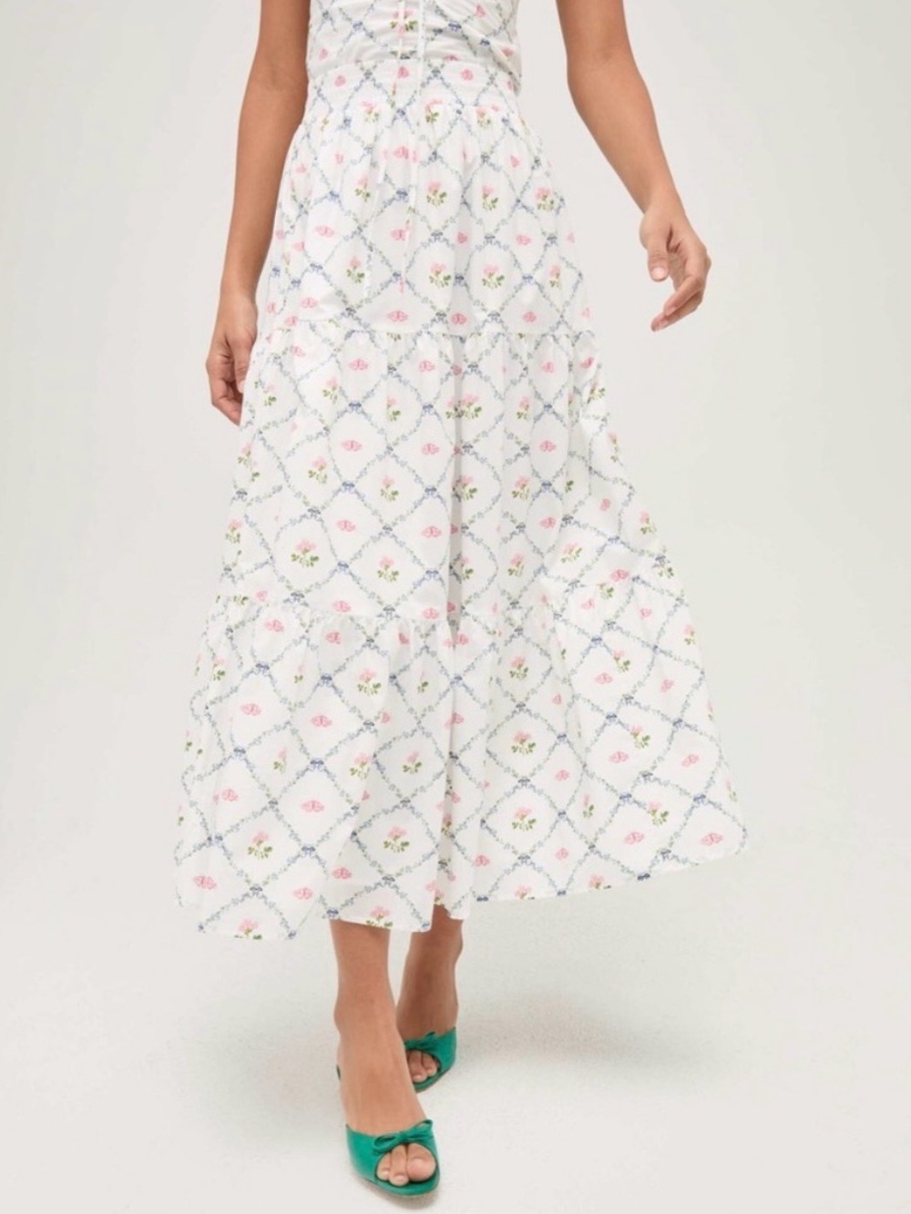 Hill House Florence Maxi Skirt in Butterfly Trellis - Size M EUC